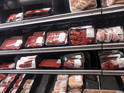 Display case of fresh kosher meat